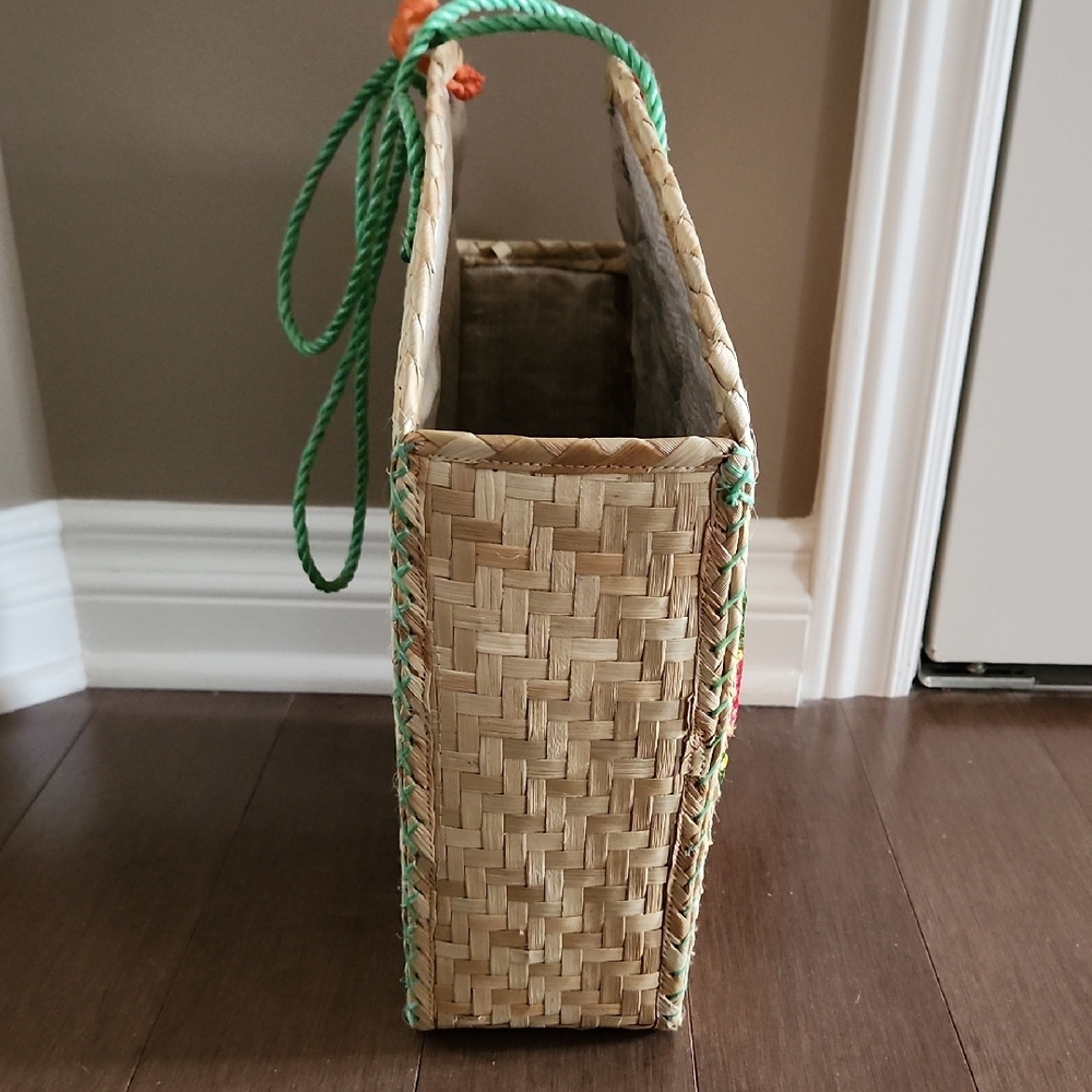 Embroidered Straw Tote Bag - Picture 11 of 11